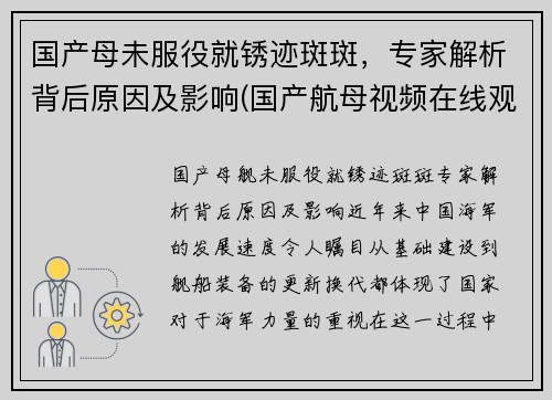 国产母未服役就锈迹斑斑，专家解析背后原因及影响(国产航母视频在线观看)
